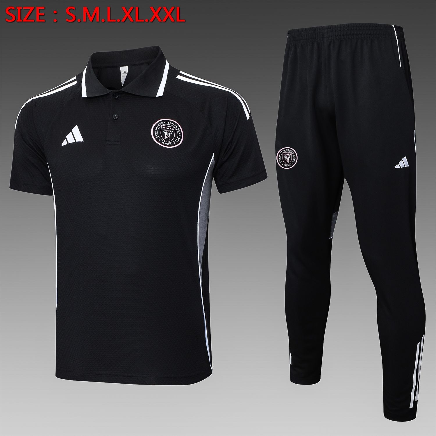 Inter Miami Black Short Sleeve Tracksuit Inter Miami Black Short Sleeve Tracksuit