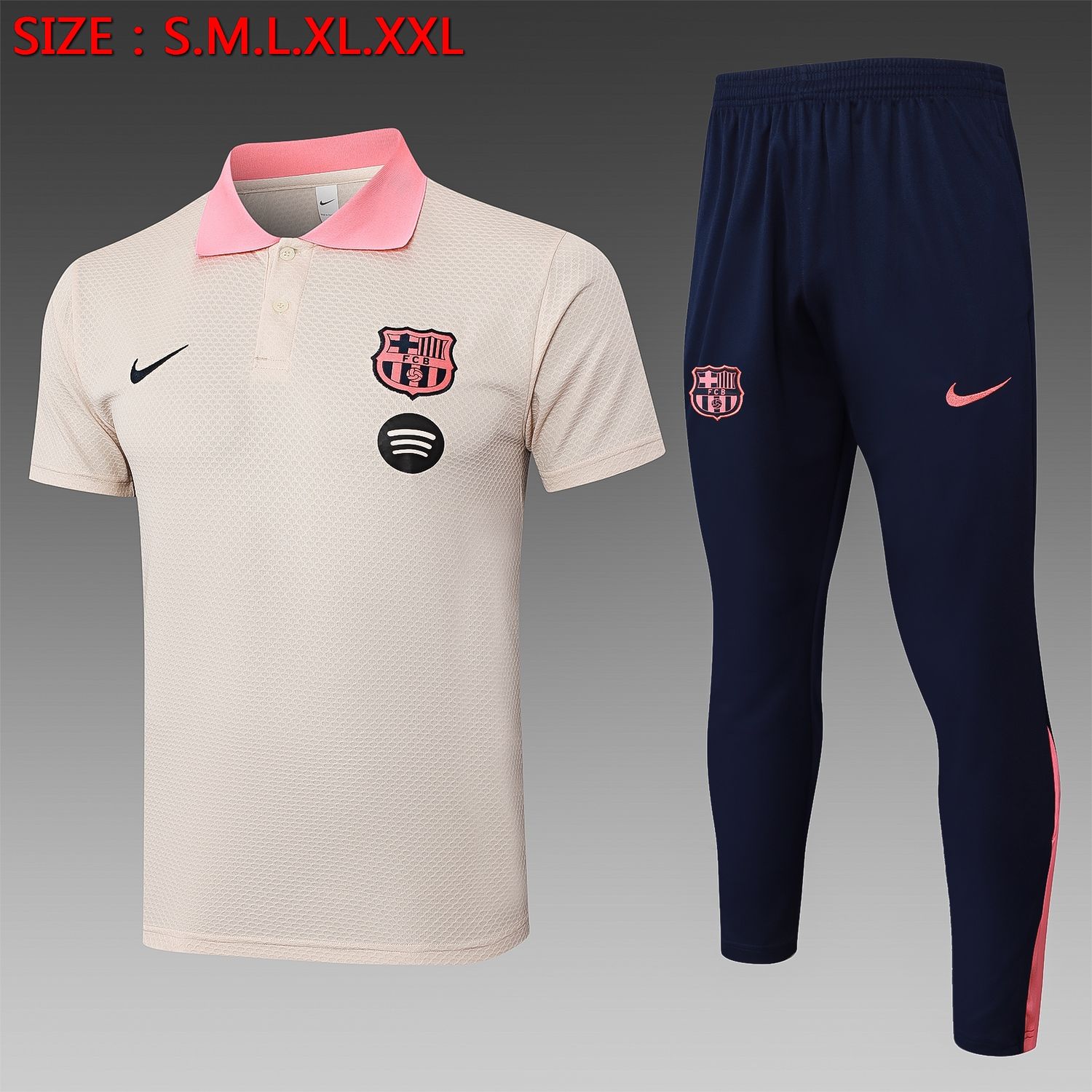 Barcelona Ivory, Pink and Navy Short Sleeve Tracksuit Barcelona Ivory, Pink and Navy Short Sleeve Tracksuit