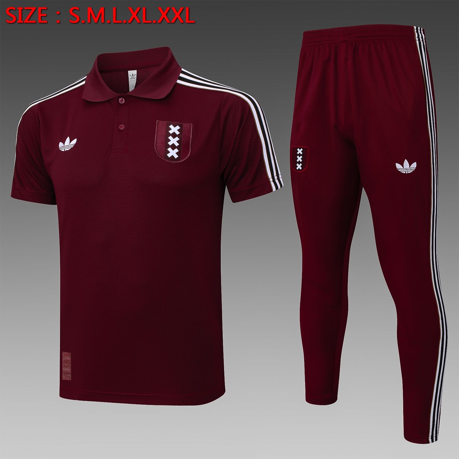 Ajax Maroon Short Sleeve Tracksuit Ajax Maroon Short Sleeve Tracksuit