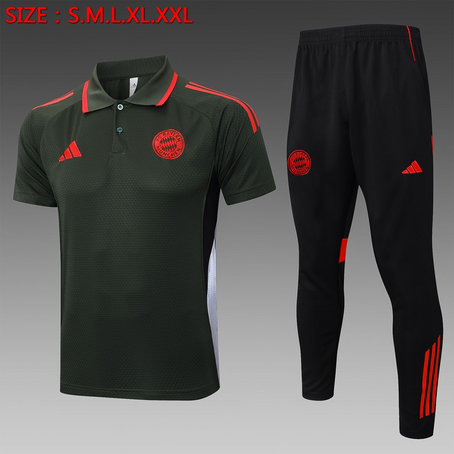 Bayern Munich Bottle Green and Black Short Sleeve Tracksuit Bayern Munich Bottle Green and Black Short Sleeve Tracksuit