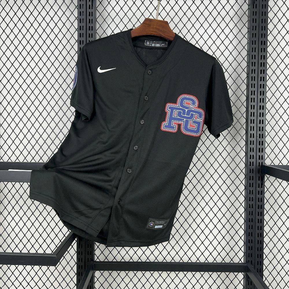PSG Baseball Black Special Fan Jersey PSG Baseball Black Special Fan Jersey