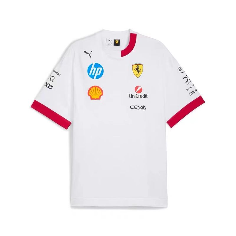 Ferrari White Crew Neck Racing Suit 