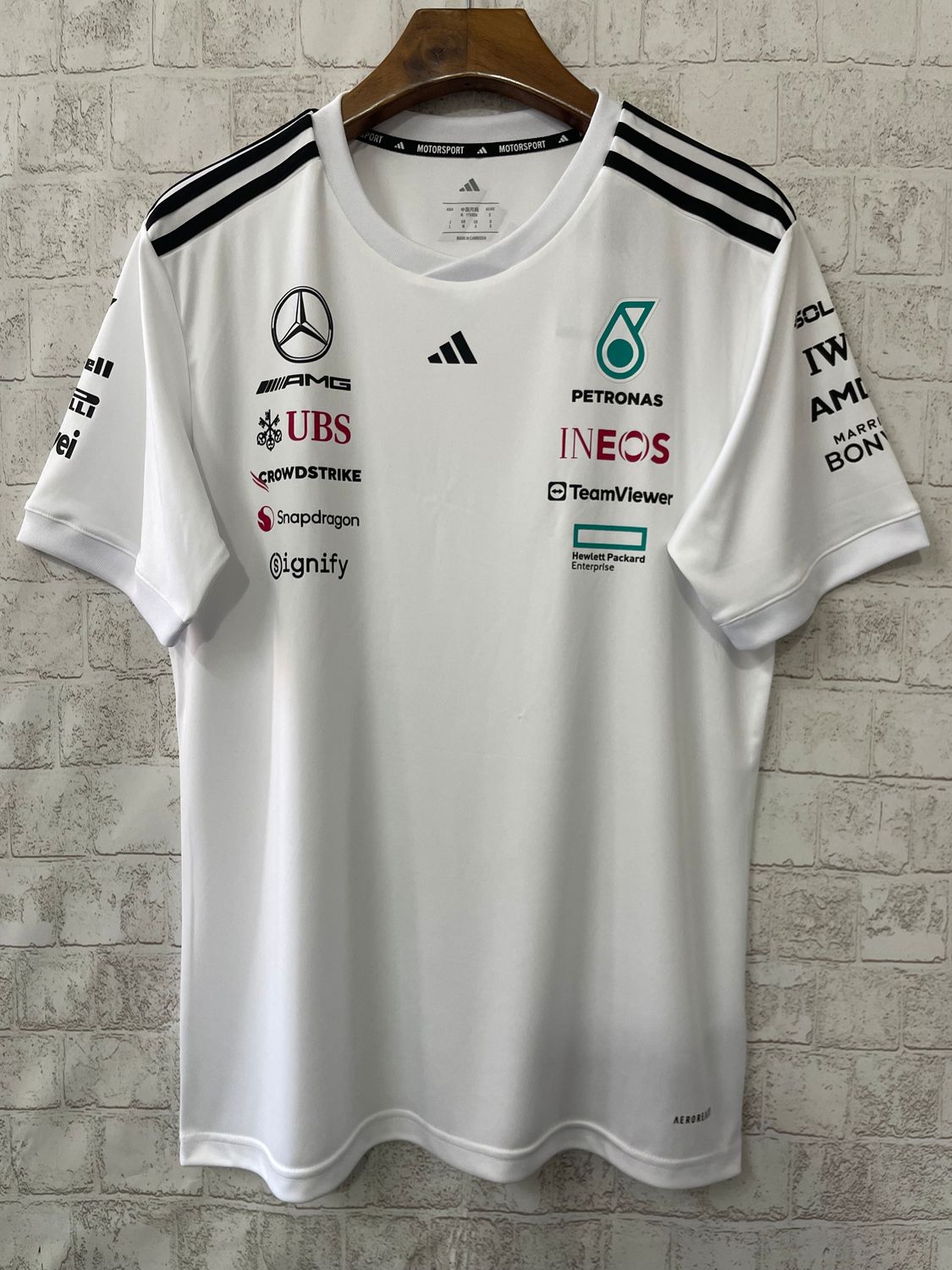 Mercedes White Crew Neck Racing Suit Mercedes White Crew Neck Racing Suit