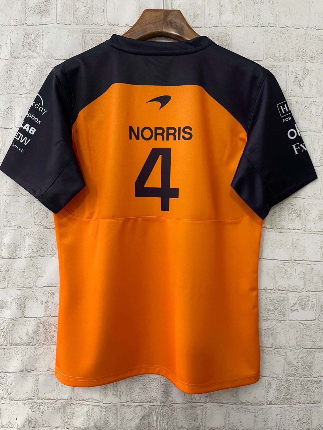 McLaren Orange and Navy Norris 4 Crew Neck Racing Suit  McLaren Orange and Navy Norris 4 Crew Neck Racing Suit