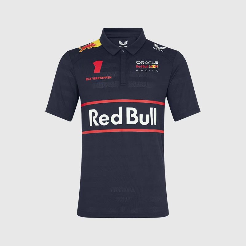 Red Bull Navy Stripe Verstappen 1 Collar Racing Suit 