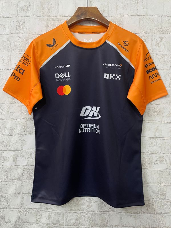 McLaren Navy and Orange Crew Neck Racing Suit 