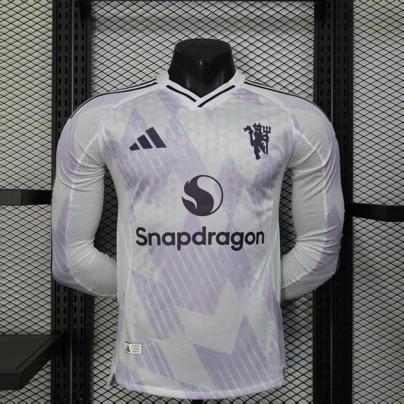 Man United Away Long Sleeve Player Jersey