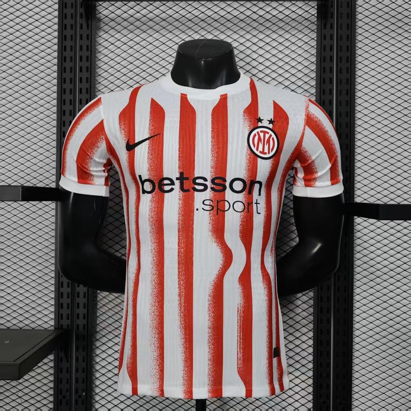 Inter Milan White and Red Stripe Special Vapor Jersey