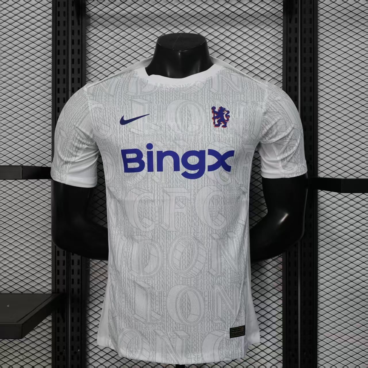 Chelsea White and Grey Alphabet Special Vapor Jersey Chelsea White and Grey Alphabet Special Vapor Jersey