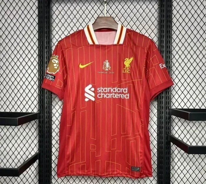 Liverpool 24/25 Home Jersey Player Version, CHAMPIONS TROPHY+PATCHES Liverpool 24/25 Home Jersey Player Version, CHAMPIONS TROPHY+PATCHES