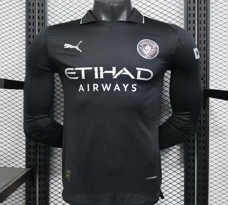 Manchester City Home Long Sleeve Player Jersey