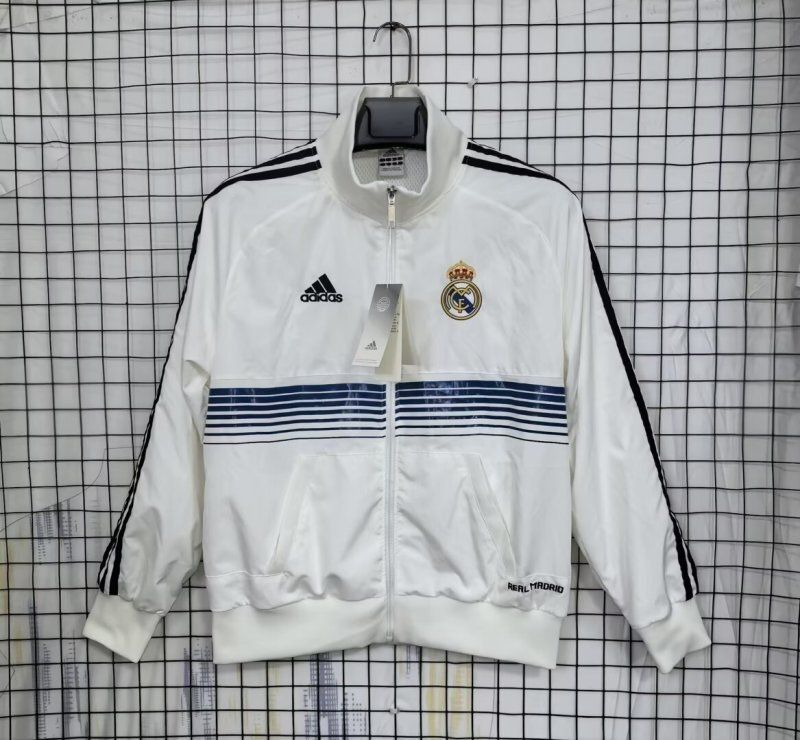 Real Madrid White and Blue Windbreaker  Real Madrid White and Blue Windbreaker
