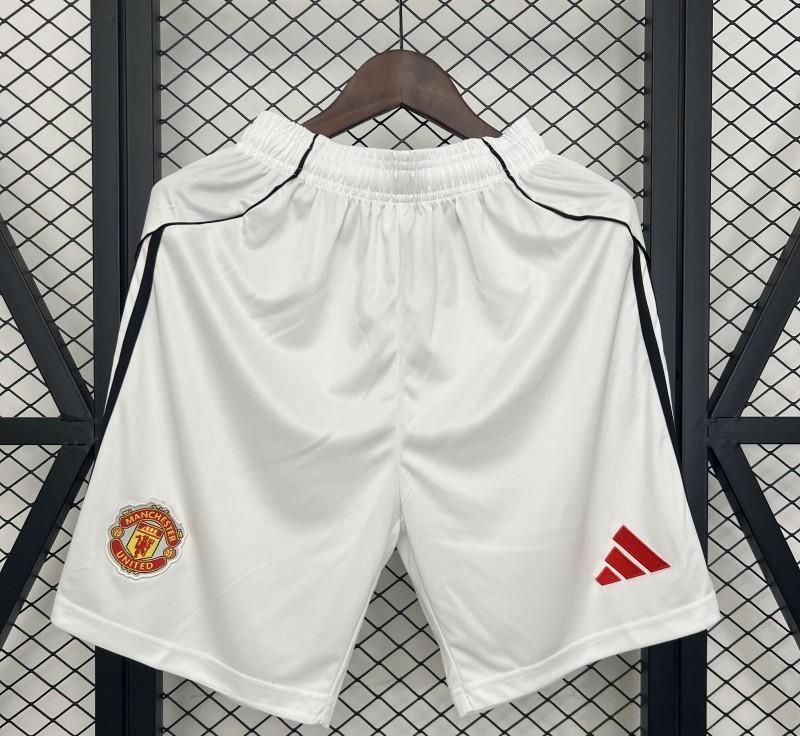 Man United Home White Soccer Shorts