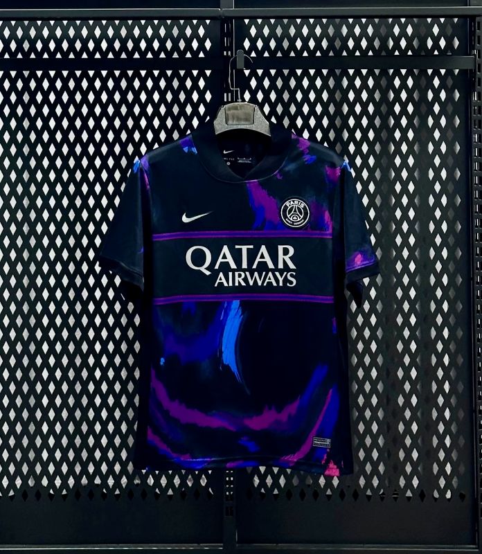PSG Black, Blue and Purple Brush Strokes Special Fan Jersey PSG Black, Blue and Purple Brush Strokes Special Fan Jersey