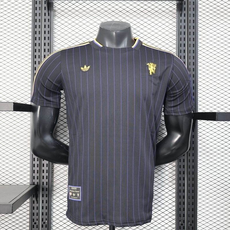 Man United Black and Purple Retro Style Special Vapor Jersey Man United Black and Purple Retro Style Special Vapor Jersey