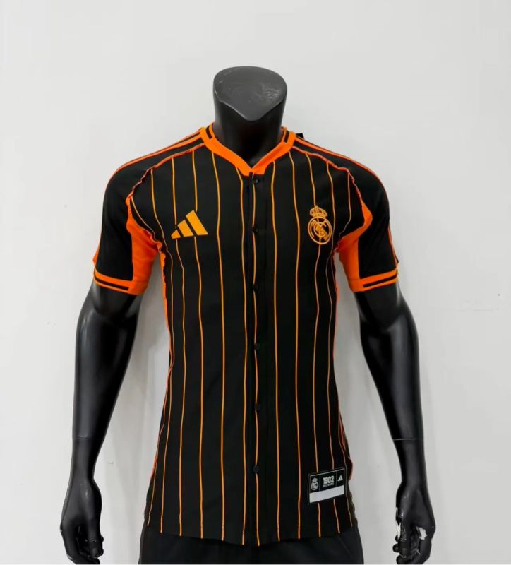 Real Madrid Baseball Black and Orange Special Vapor Jersey