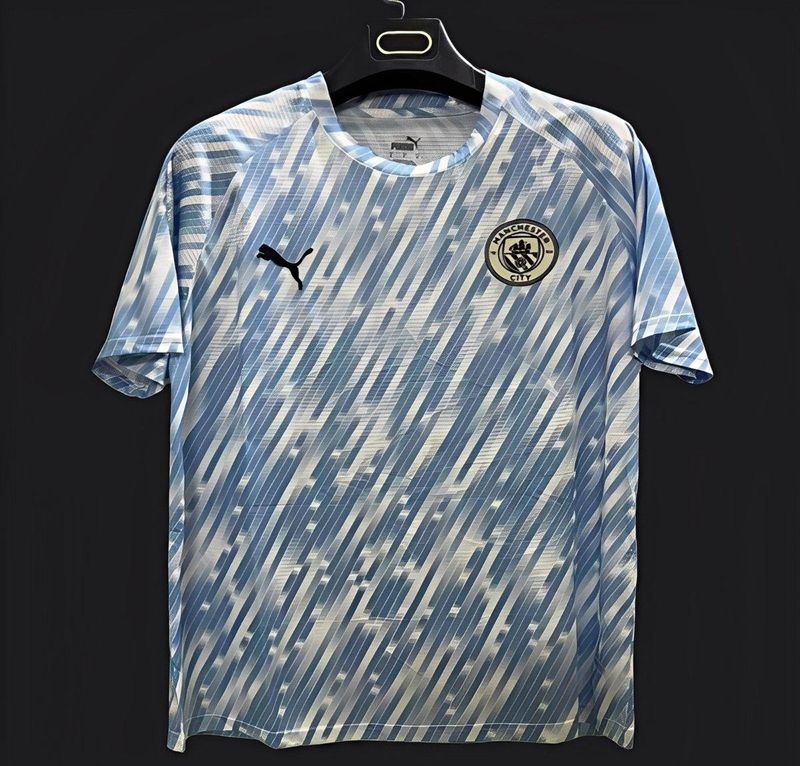 Manchester City Blue and White Rain Special Fan Jersey Manchester City Blue and White Rain Special Fan Jersey