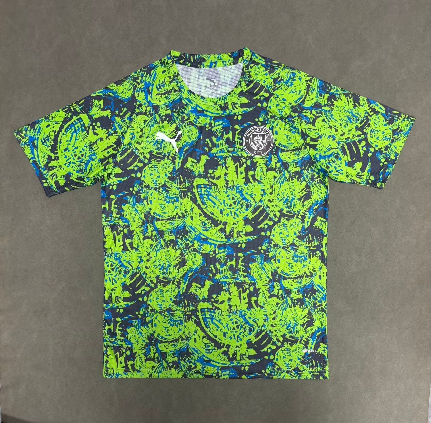 Manchester City Lime Green and Blue Special Fan Jersey