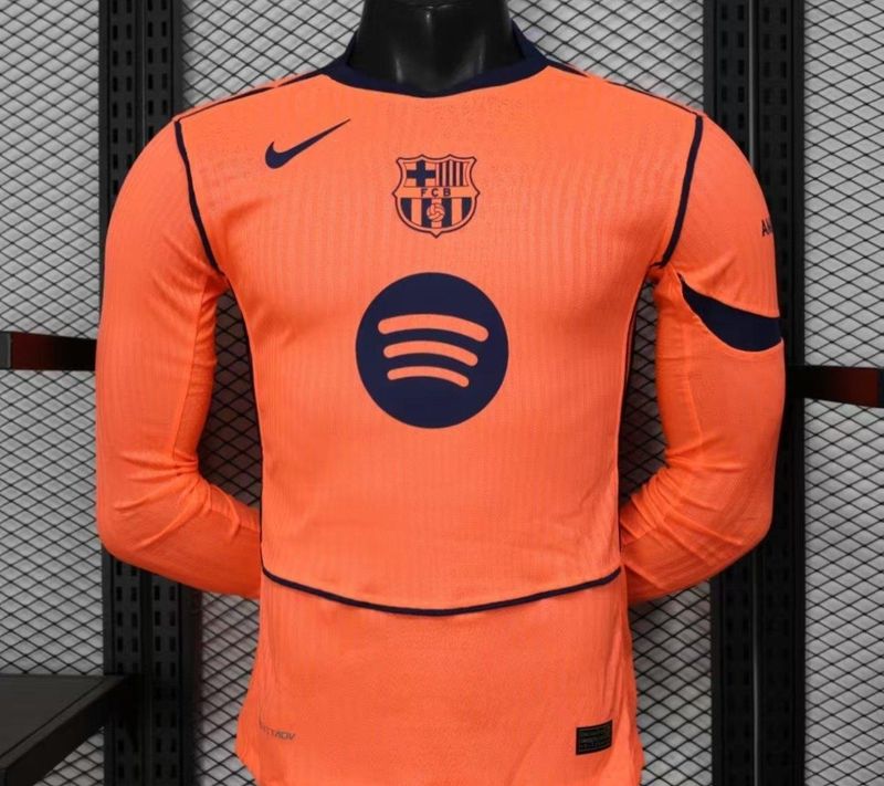 Barcelona Third Sponsor Long Sleeve Player Jersey Barcelona Third Sponsor Long Sleeve Player Jersey