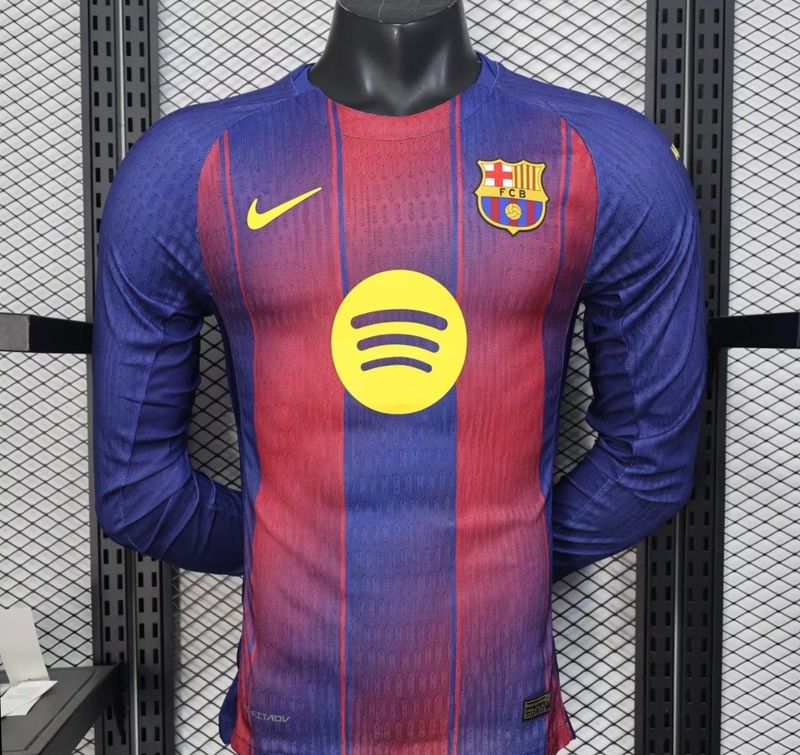 Barcelona Home Long Sleeve Player Jersey Barcelona Home Long Sleeve Player Jersey