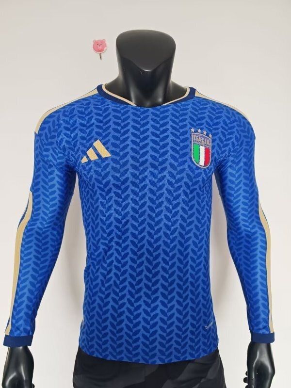 Italy Home Long Sleeve Player Jersey Italy Home Long Sleeve Player Jersey
