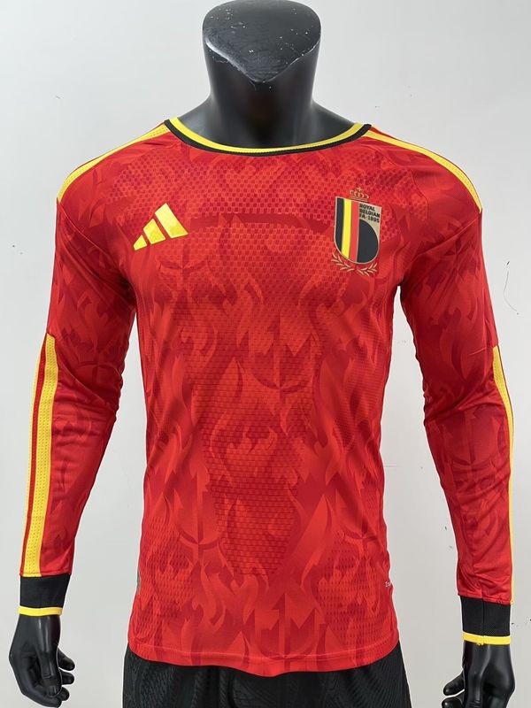 Belgium Home Long Sleeve Player Jersey Belgium Home Long Sleeve Player Jersey