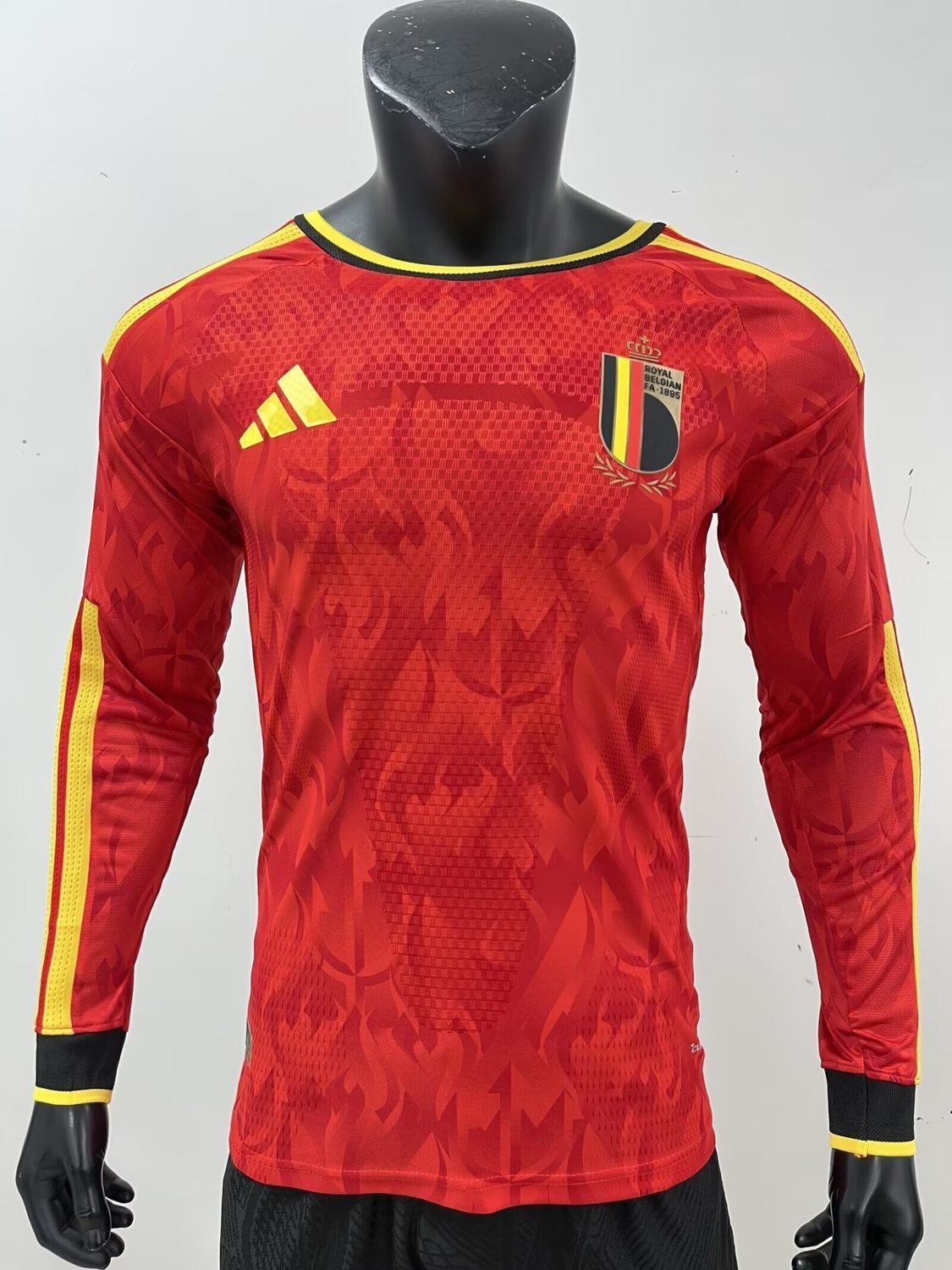 Belgium Home Long Sleeve Player Jersey Belgium Home Long Sleeve Player Jersey