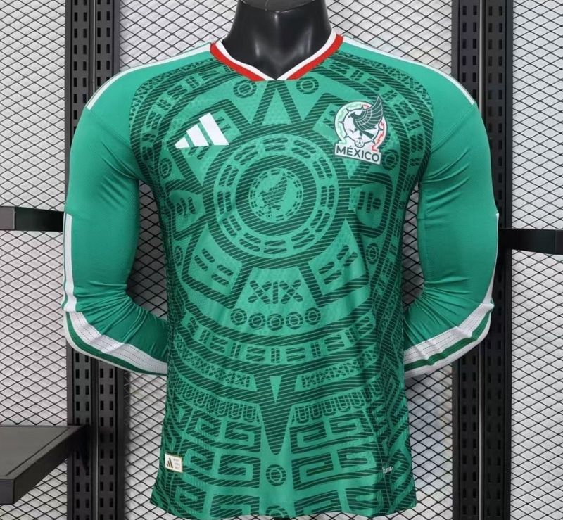 Mexico Home Long Sleeve Player Jersey Mexico Home Long Sleeve Player Jersey