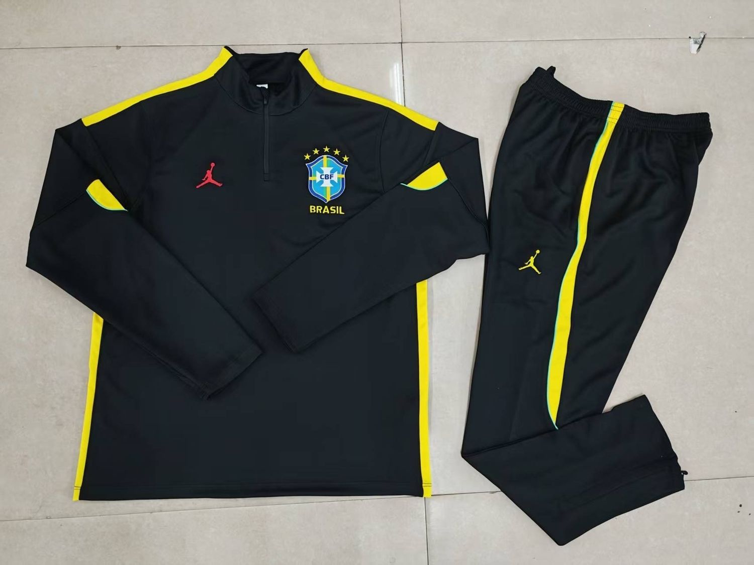 Brazil Black and Yellow Long Sleeve Training Set