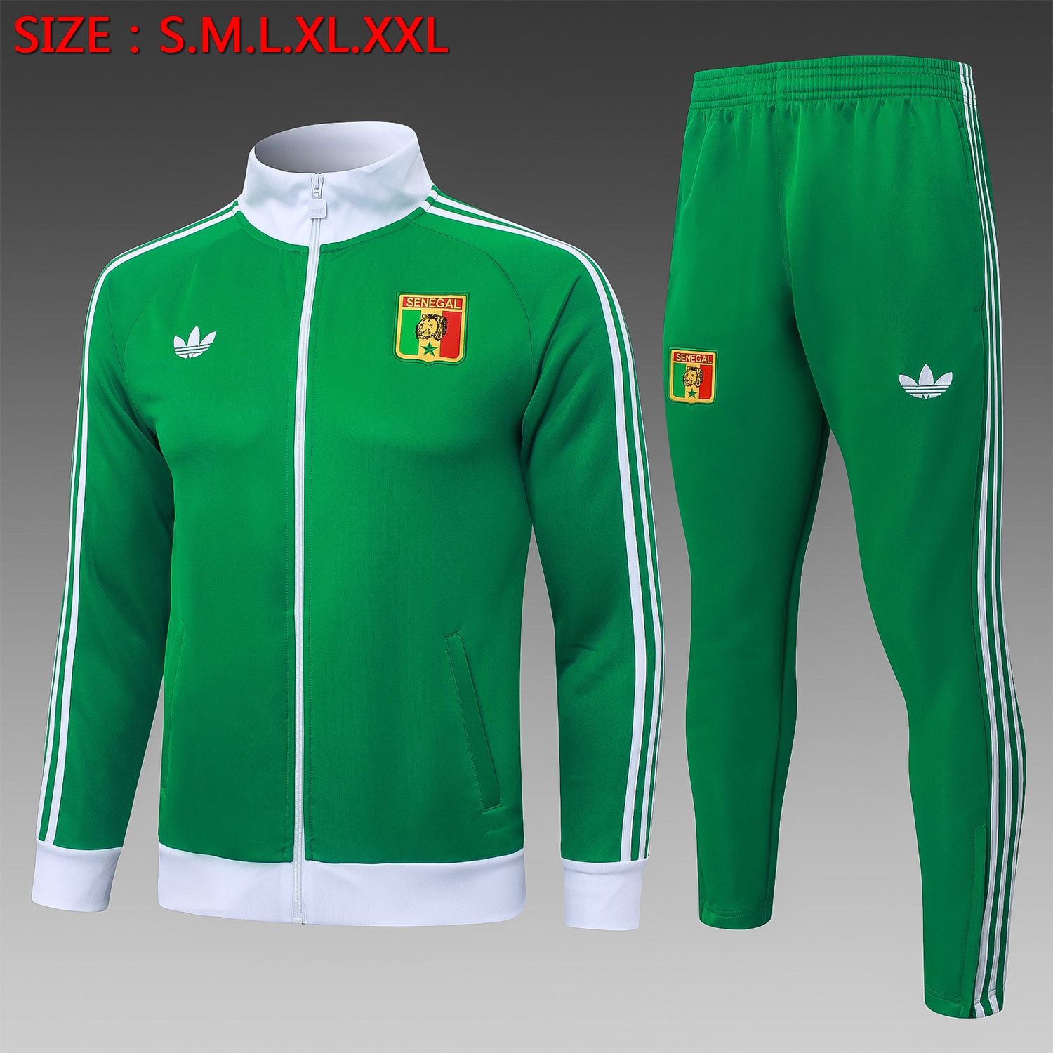 Senegal Green Long Sleeve Tracksuit Set