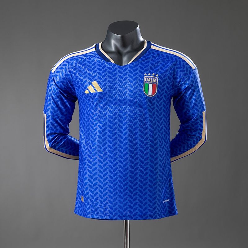 Italy Home Long Sleeve Player Jersey