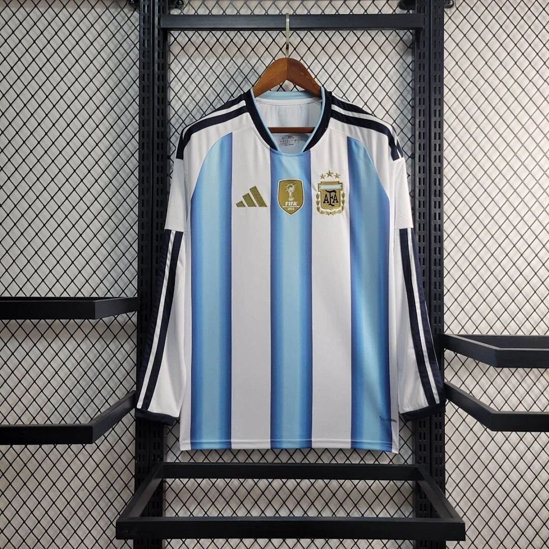 Argentina Home Long Sleeve Fan Jersey Argentina Home Long Sleeve Fan Jersey