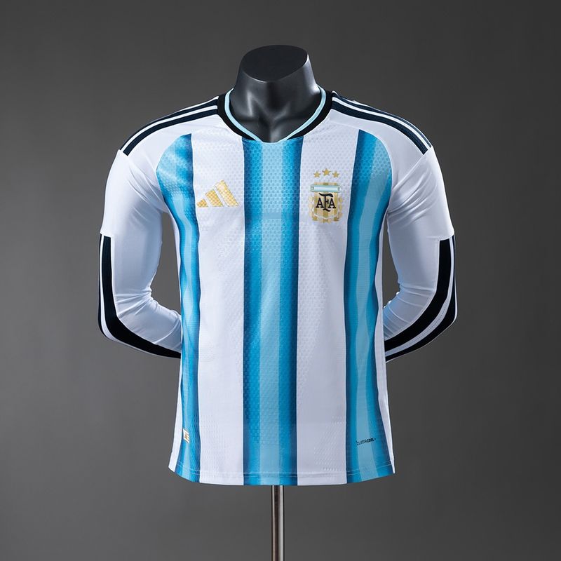 Argentina Home Long Sleeve Player Jersey