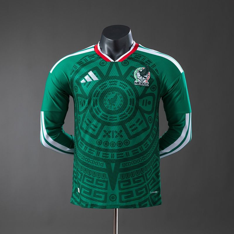 Mexico Home Long Sleeve Player Jersey