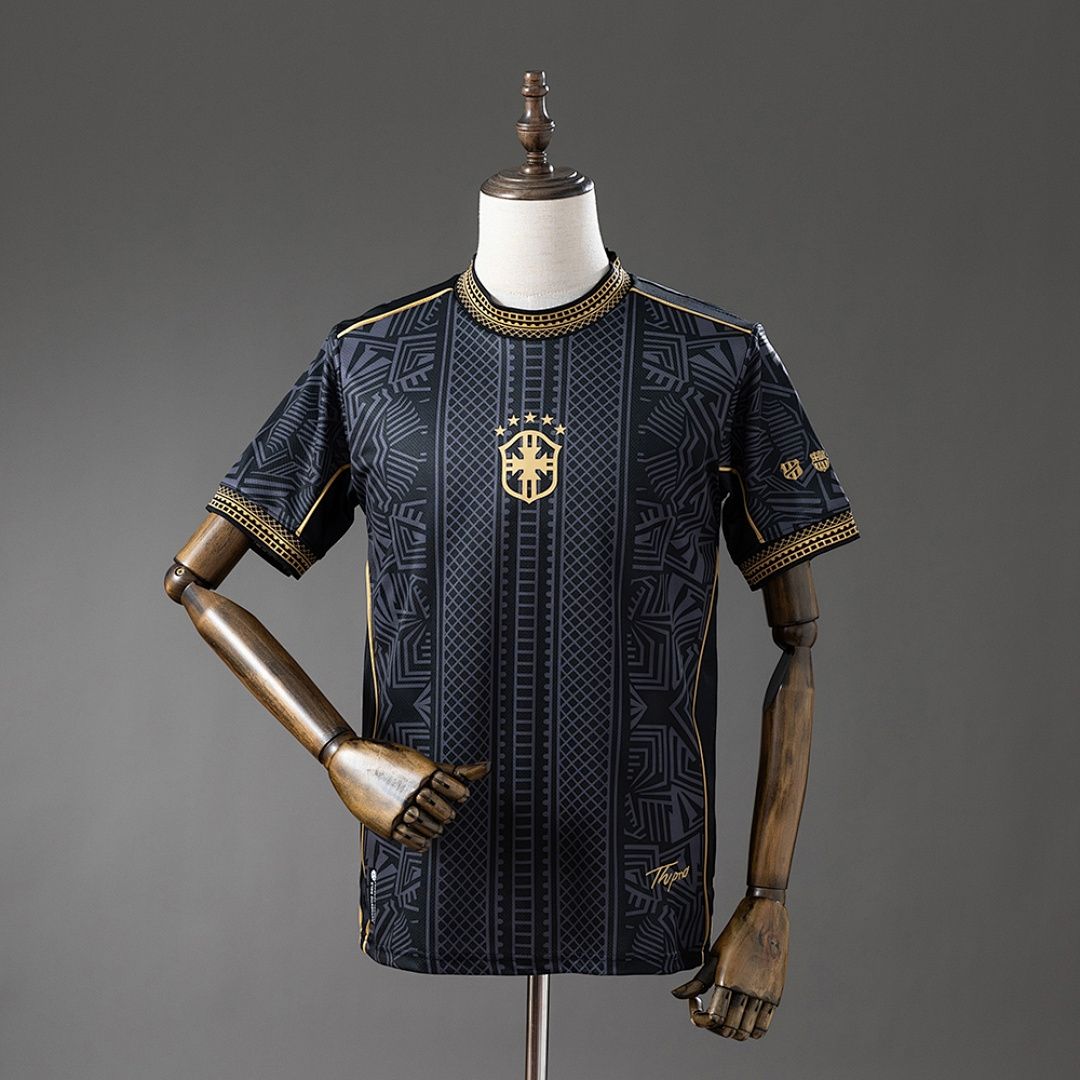 Brazil Black and Tan Special Stadium Jersey