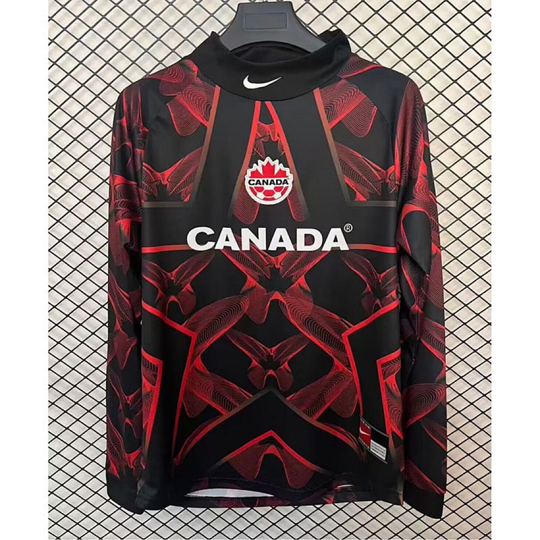 Canada Black and Red Special Long Sleeve Fan Jersey