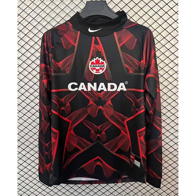 Canada Black and Red Special Long Sleeve Fan Jersey