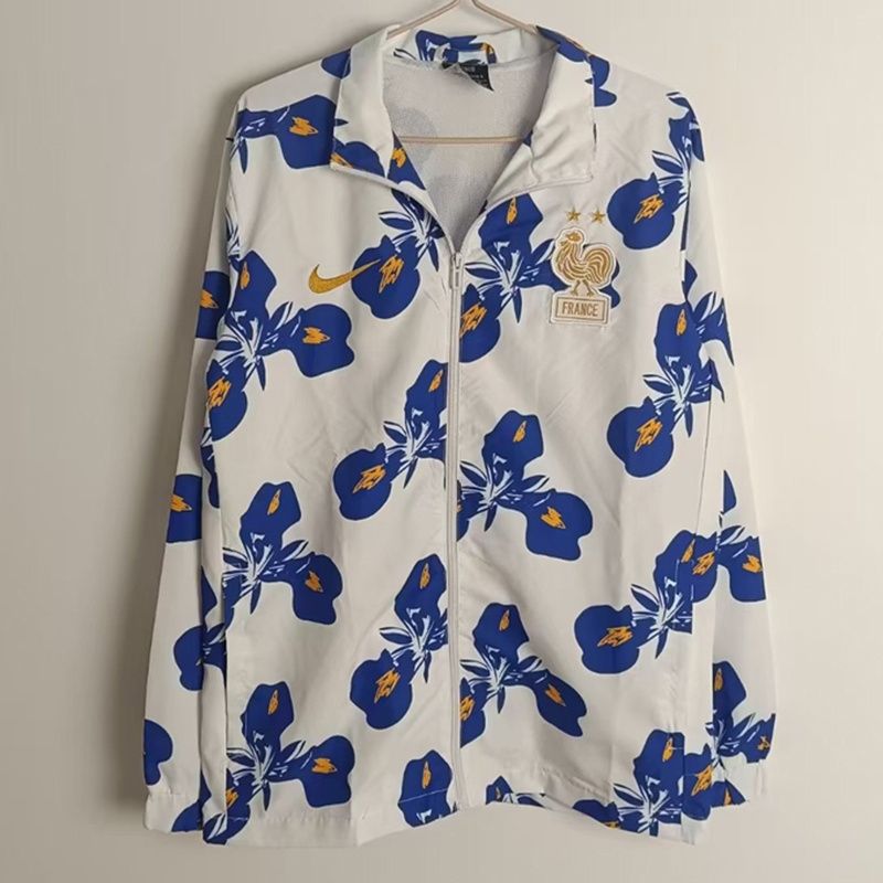 France White and Blue Windbreaker