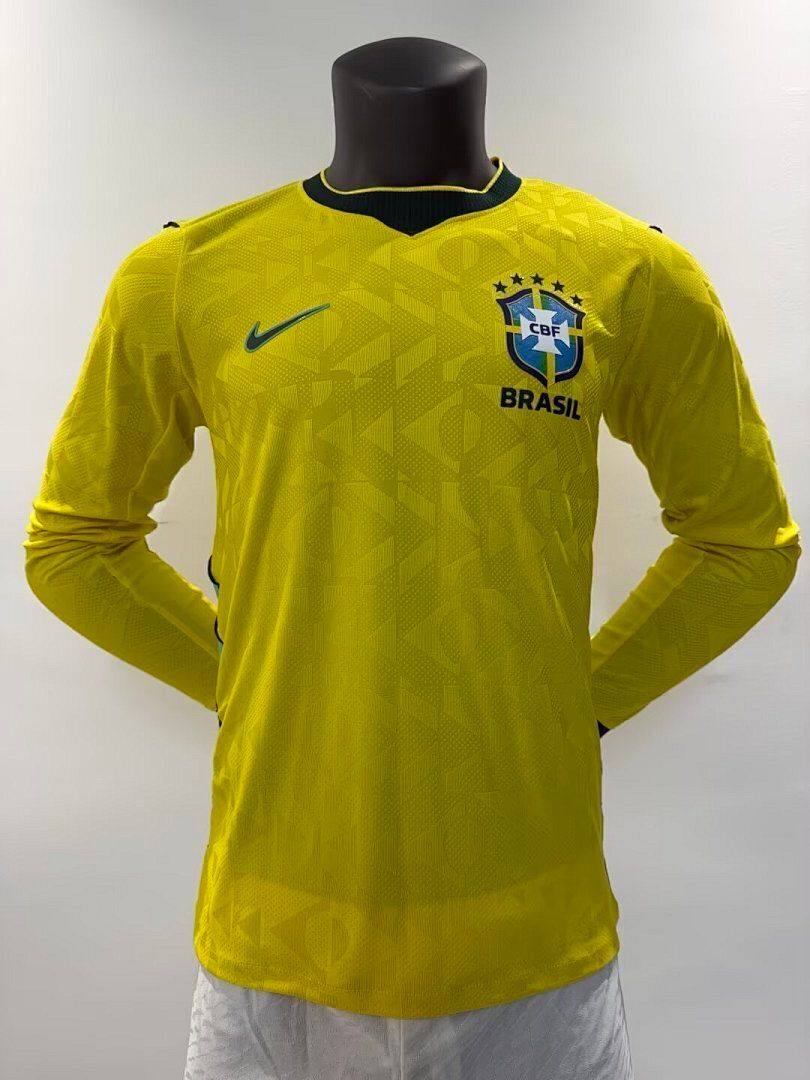 Brazil Home Long Sleeve Player Jersey