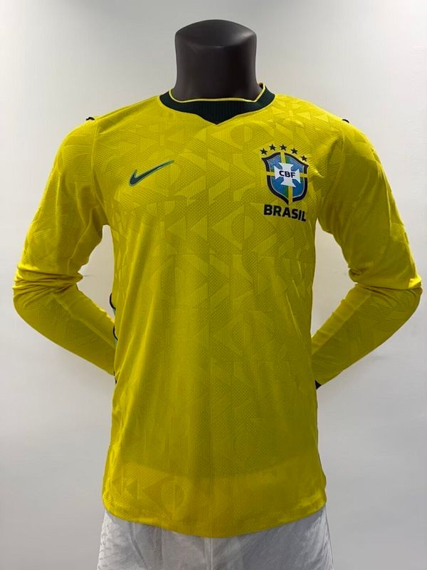 Brazil Home Long Sleeve Player Jersey Brazil Home Long Sleeve Player Jersey