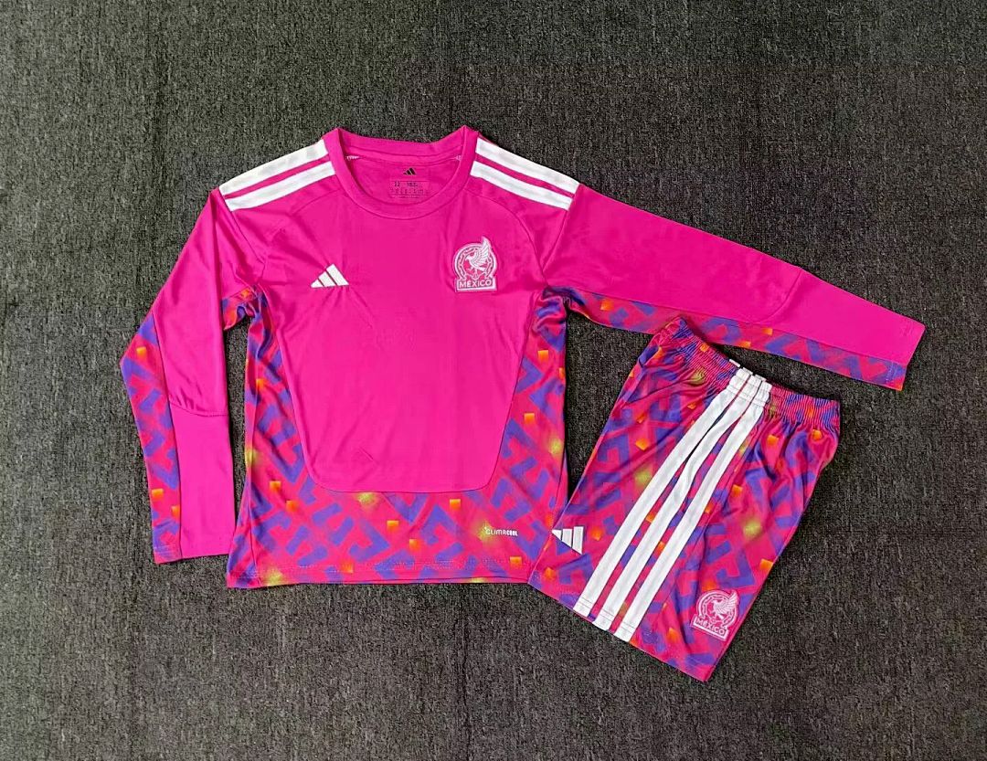 Mexico Pink Goalkeeper Special Long Sleeve Kids Kit