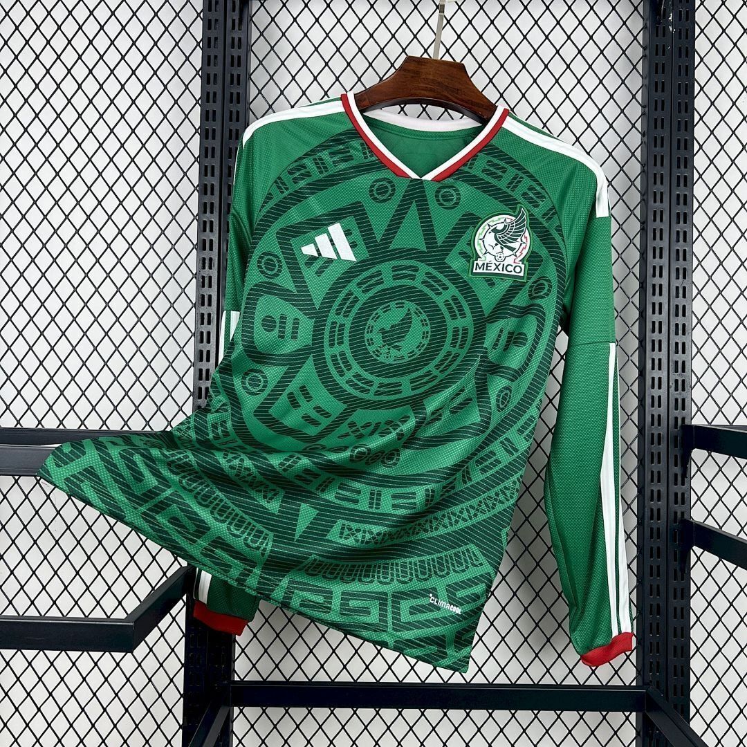 Mexico Home Long Sleeve Fan Jersey