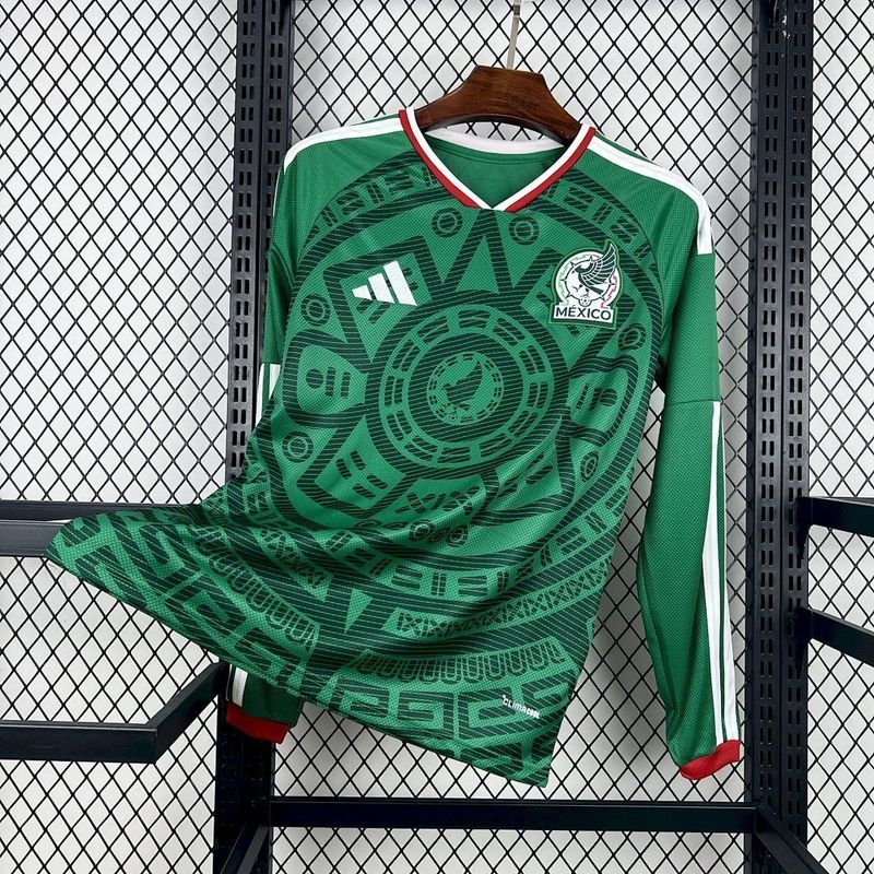 Mexico Home Long Sleeve Fan Jersey