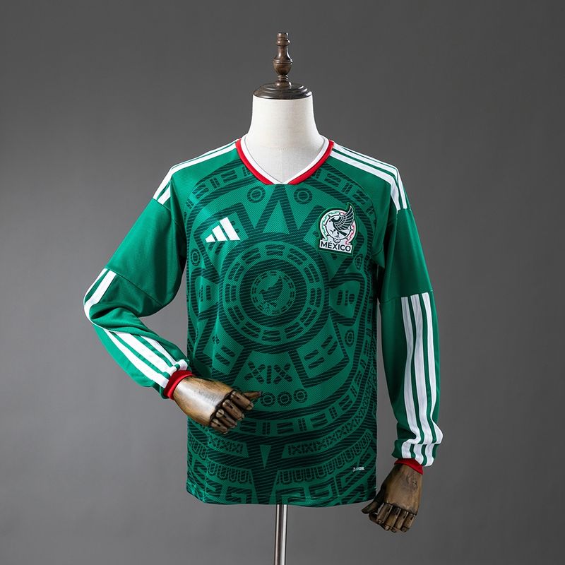 Mexico Home Long Sleeve Fan Jersey