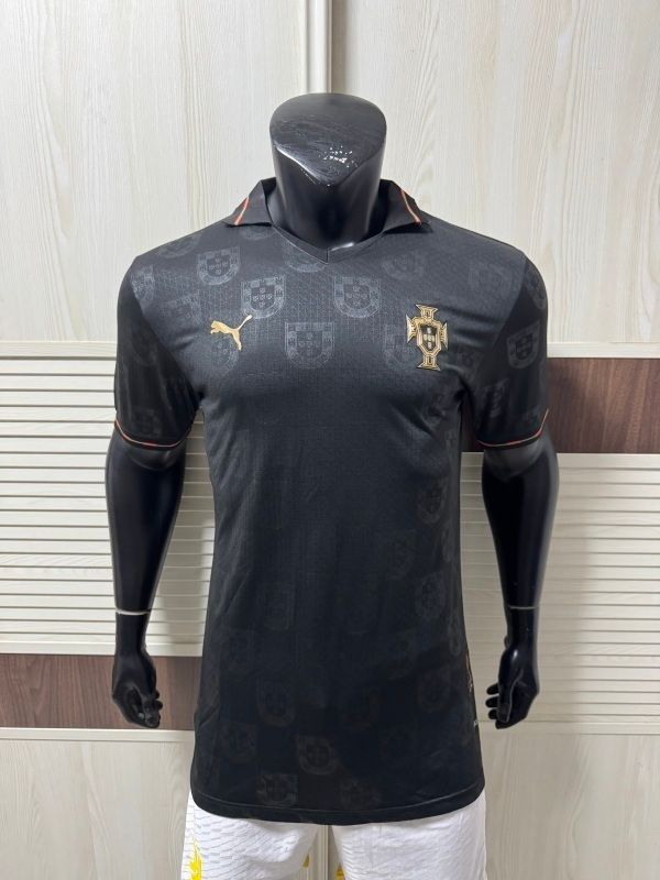 Portugal Black Eusebio Special Vapor Jersey