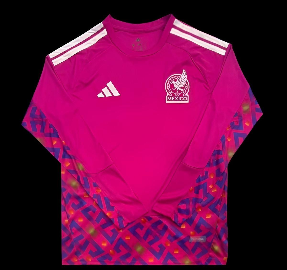 Mexico Pink Goalkeeper Special Long Sleeve Fan Jersey