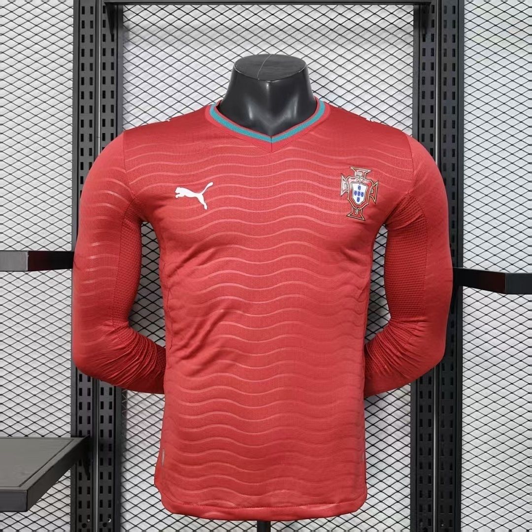 Portugal Home Long Sleeve Player Jersey