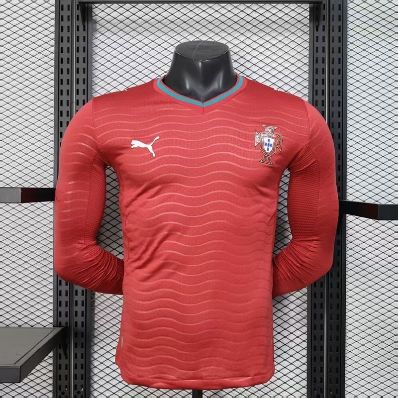 Portugal Home Long Sleeve Player Jersey