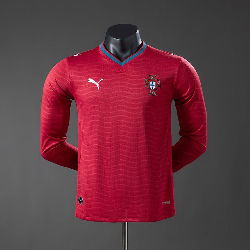 Portugal Home Long Sleeve Player Jersey