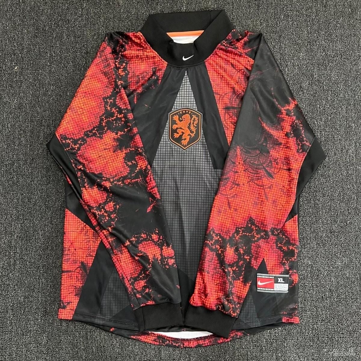 Netherlands Red and Black Special Long Sleeve Fan Jersey